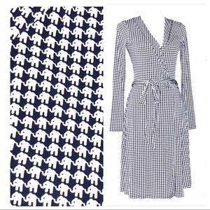 Banana Republic Wrap Elephant Dress Navy White